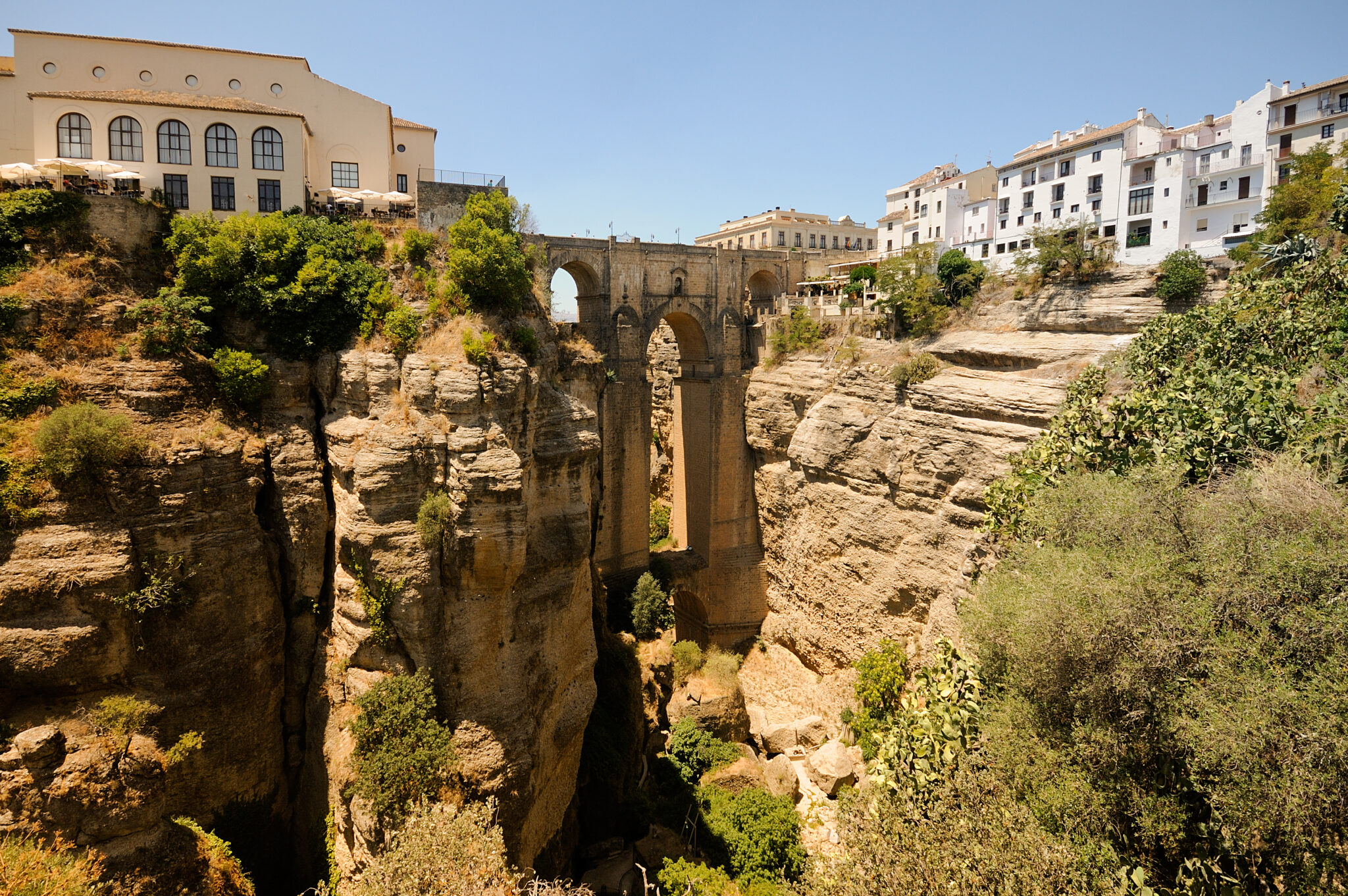New bridge in Ronda, one of the famous white villages in Málaga, Andalusia, Spain