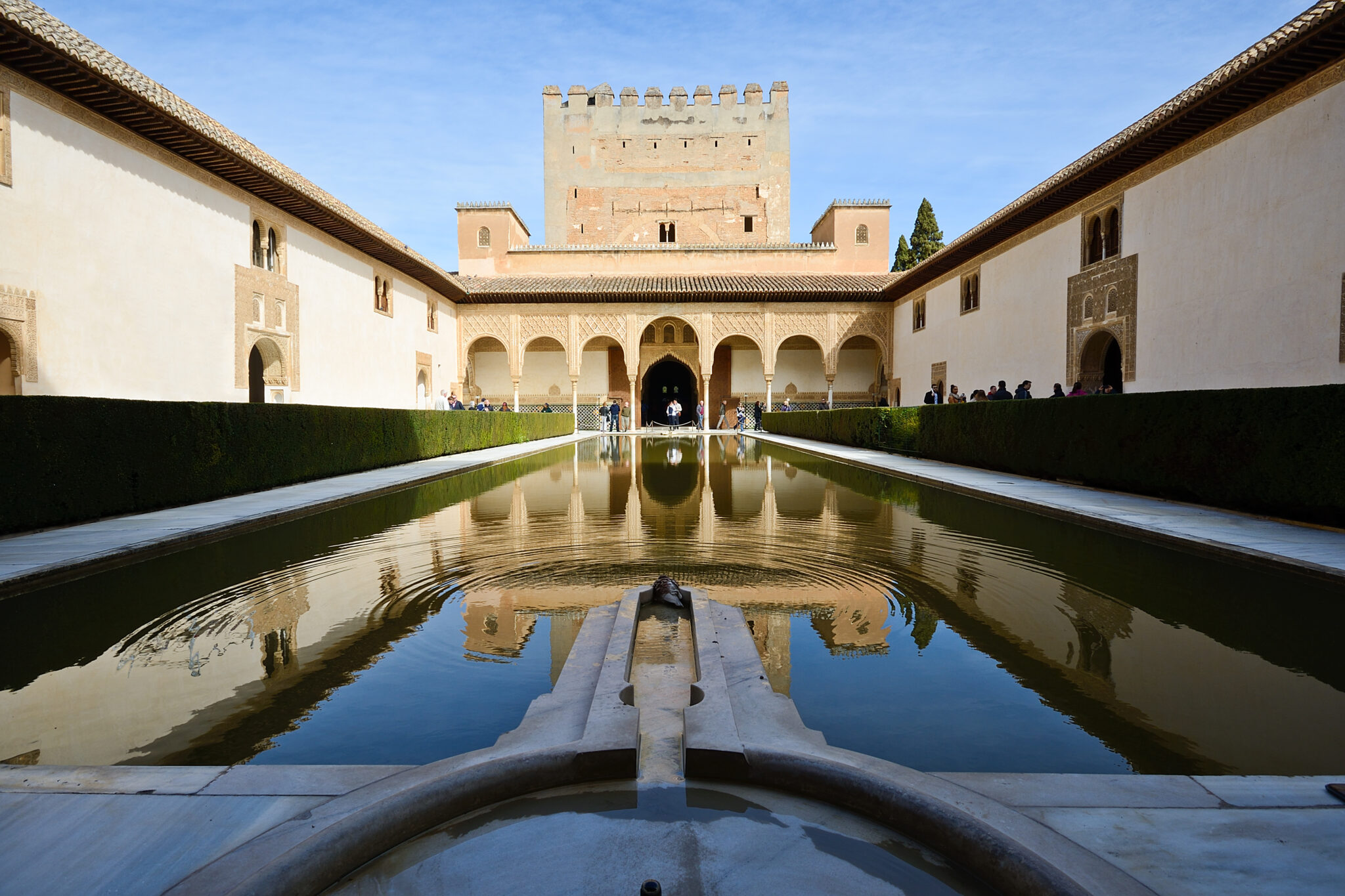 Courtyard of the Myrtles in Alhambra, Granada, Andalusia, Spain